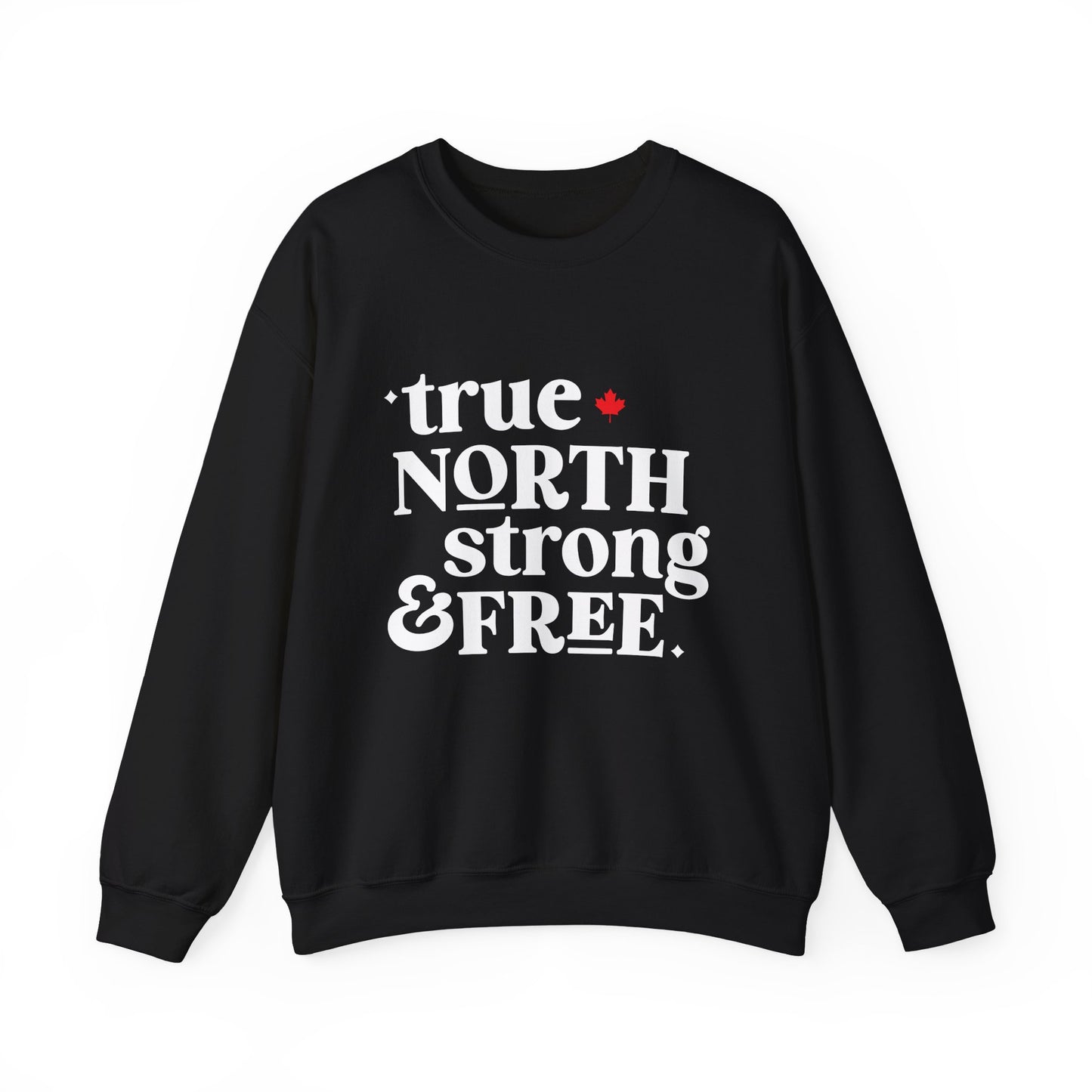 True North Strong & Free Unisex Crewneck Sweatshirt - Cozy Canadian Apparel for Everyday Wear